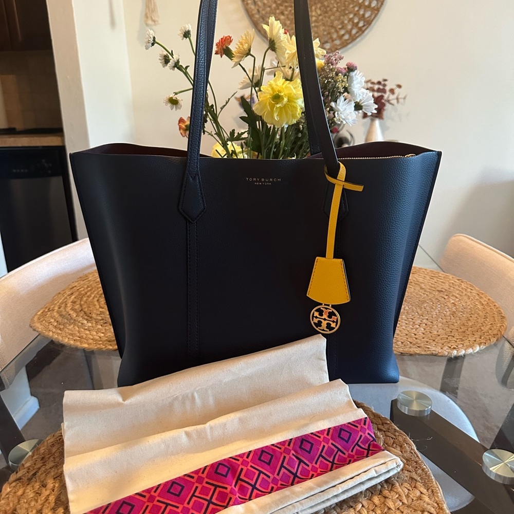 Tory Burch Navy Tote Bag - Picture 2 of 2